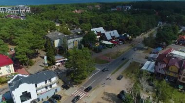 Güzel manzara Mrzezyno Krajobraz Hava Manzarası Polonya. Yüksek kalite 4k görüntü