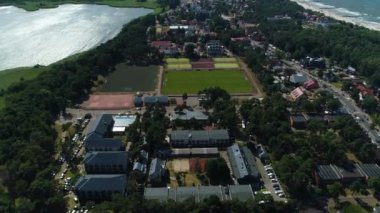 Güzel manzara Niechorze Piekny Krajobraz Hava Manzarası Polonya. Yüksek kalite 4k görüntü