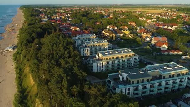 Platinyum Rewal Apartmanları Hava Görüntüleme Polonya Yüksek Kalite Görüntü — Stok video