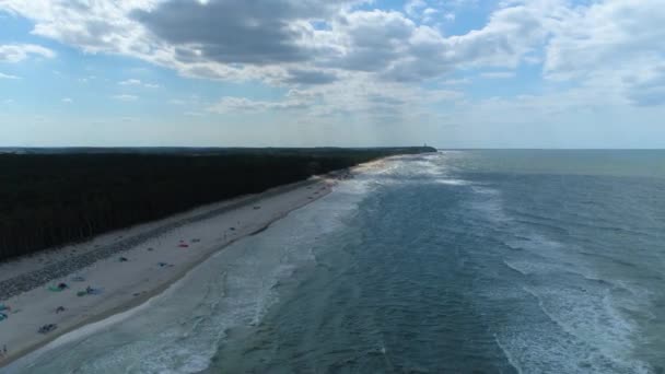 Plaża Bałtyk Pogorzelica Plaza Morze Baltyckie Widok Lotu Ptaka Polska — Wideo stockowe