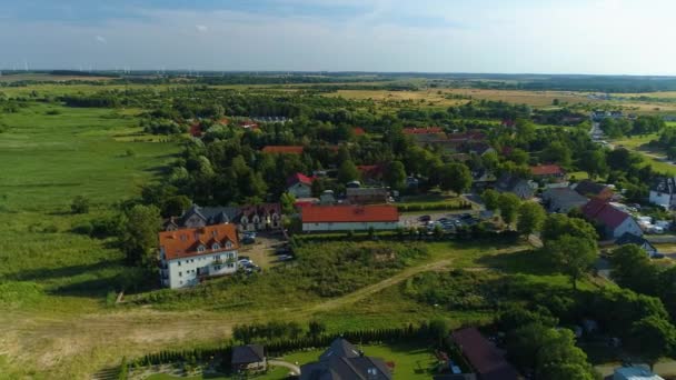 Krásná Krajina Niechorze Piekny Krajobraz Aerial View Polsko Vysoce Kvalitní — Stock video