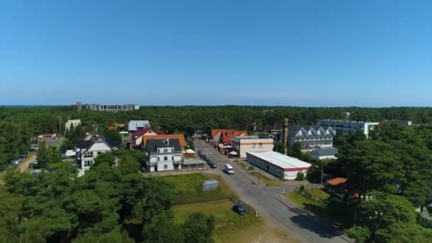 Prachtig Landschap Mrzezyno Krajobraz Luchtfoto View Polen Hoge Kwaliteit Beeldmateriaal — Stockvideo