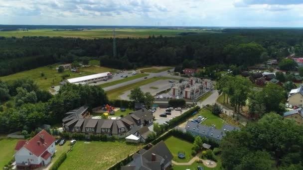Gyönyörű Táj Pustkowo Piekny Krajobraz Aerial View Lengyelország Kiváló Minőségű — Stock videók