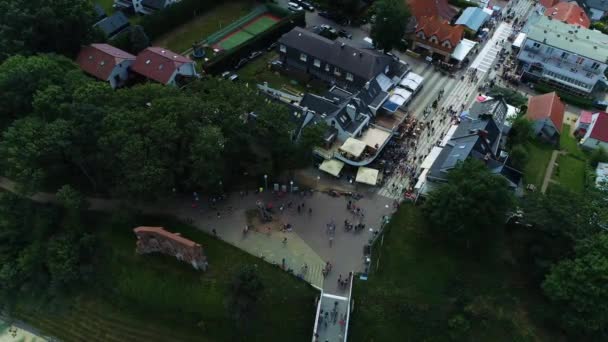 폴란드 Promenade Trzesacz Deptak Aerial View Poland 고품질 — 비디오
