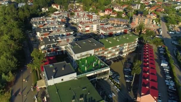 Apartments Roof Rewal Hotel Aerial View Polen Hochwertiges Filmmaterial — Stockvideo