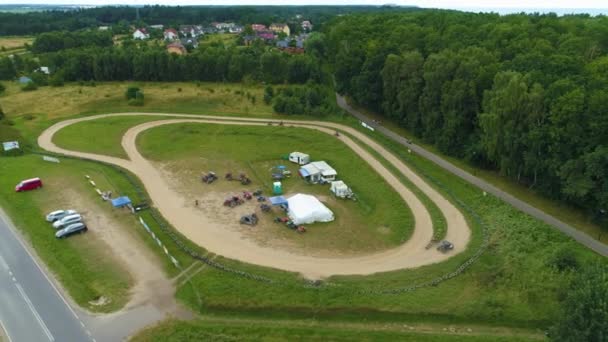 Quad Track Trzesacz Tor Quadow Aerial View Poland Wysokiej Jakości — Wideo stockowe