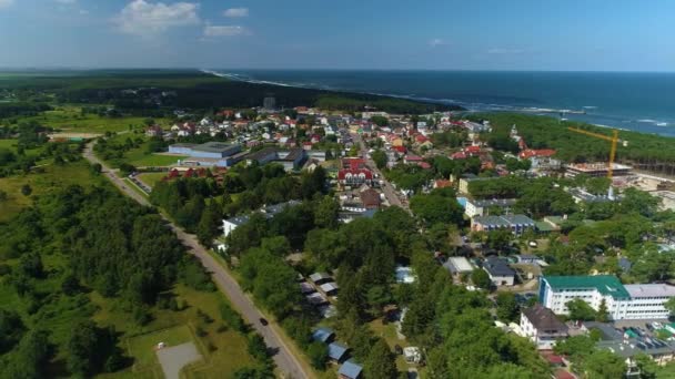 Gyönyörű Táj Mrzezyno Krajobraz Aerial View Lengyelország Kiváló Minőségű Felvételek — Stock videók