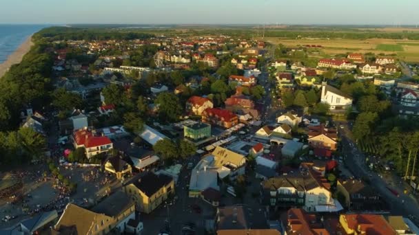 Vackra Landskap Rewal Piekny Krajobraz Flygfoto Polen Högkvalitativ Film — Stockvideo