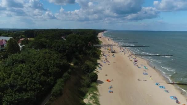 パノラマビーチバルト海リワールプラザMorze Baltyckie空撮ポーランド 高品質4K映像 — ストック動画