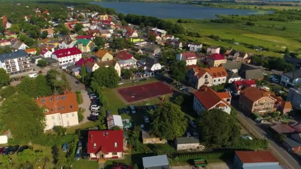 Spielplatz Zentrum Niechorze Boisko Luftaufnahme Polen Hochwertiges Filmmaterial — Stockvideo