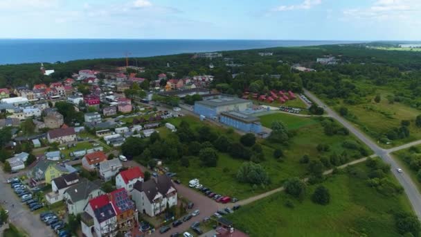Beautiful Landscape Mrzezyno Krajobraz Aerial View Poland High Quality Footage — Stock Video