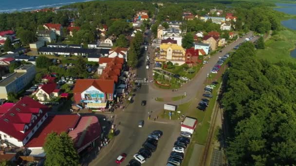 아름다운 Niechorze Piekny Krajobraz Aerial View 폴란드 고품질 — 비디오