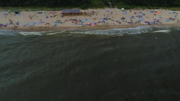 Plaża Bałtyk Pustkowo Plaza Morze Bałtyckie Widok Lotu Ptaka Polska — Wideo stockowe