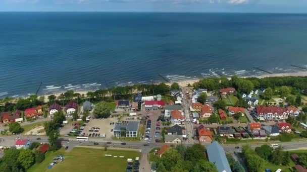 美しい風景Trzesacz Piekny Krajobraz空撮ポーランド 高品質4K映像 — ストック動画