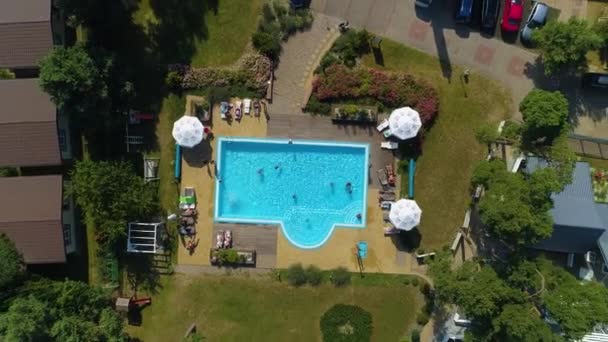 Holiday Resort Pool Niechorze Osrodek Wczasowy Mewa Aerial View Poland — стокове відео
