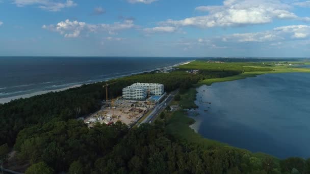 Gyönyörű Táj Rogowo Piekny Krajobraz Aerial View Lengyelország Kiváló Minőségű — Stock videók