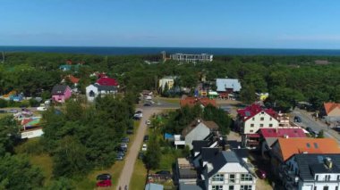 Güzel manzara Mrzezyno Krajobraz Hava Manzarası Polonya. Yüksek kalite 4k görüntü