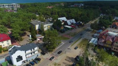 Güzel manzara Mrzezyno Krajobraz Hava Manzarası Polonya. Yüksek kalite 4k görüntü