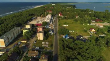 Güzel Peyzaj Rogowo Piekny Krajobraz Hava Manzarası Polonya. Yüksek kalite 4k görüntü