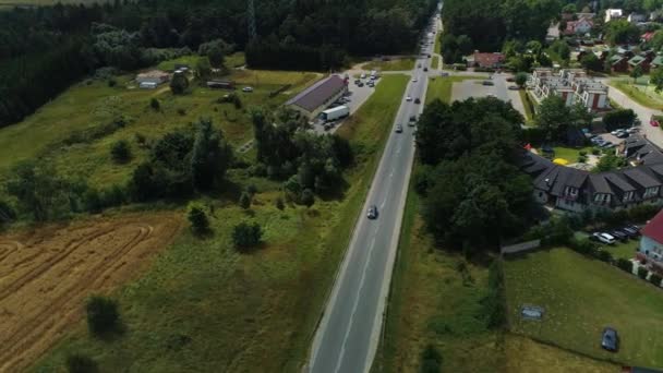 Gyönyörű Táj Pustkowo Piekny Krajobraz Aerial View Lengyelország Kiváló Minőségű — Stock videók