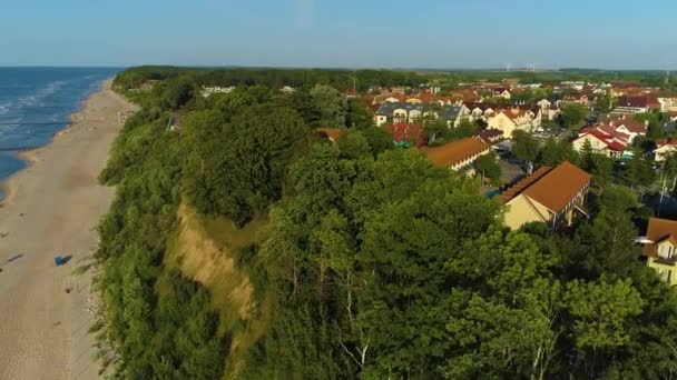 Прекрасний Пейзаж Rewal Piekny Krajobraz Aerial View Poland Кадри Високої — стокове відео