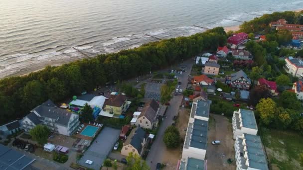 Όμορφο Τοπίο Rewal Piekny Krajobraz Aerial View Πολωνία Υψηλής Ποιότητας — Αρχείο Βίντεο