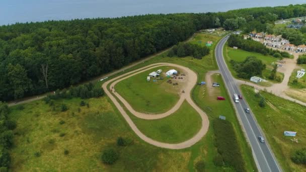 四轨Trzesacz Tor Quadow Aerial View Poland 高质量的4K镜头 — 图库视频影像