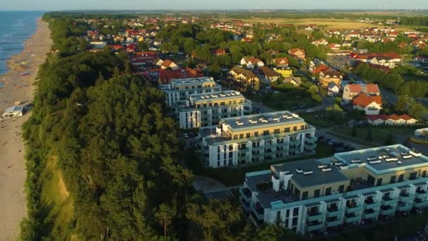 Платиновый Rewal Aerial View Poland Высококачественные Кадры — стоковое видео