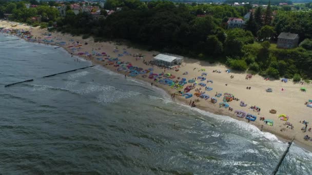 ビーチバルト海リワールプラザ Morze Baltyckie空撮ポーランド 高品質4K映像 — ストック動画