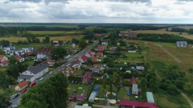 Güzel Peyzaj Lukecin Piekny Krajobraz Hava Görüntüsü Polonya. Yüksek kalite 4k görüntü