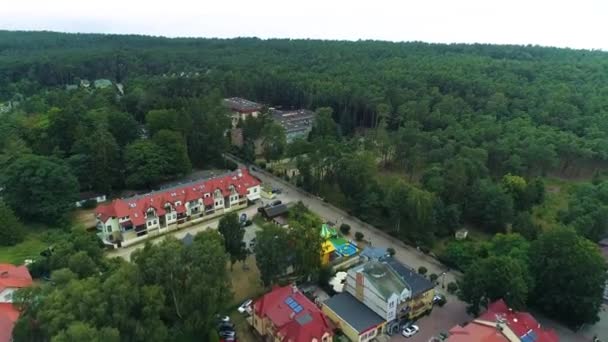 Prachtig Landschap Lukecin Piekny Krajobraz Luchtfoto View Polen Hoge Kwaliteit — Stockvideo