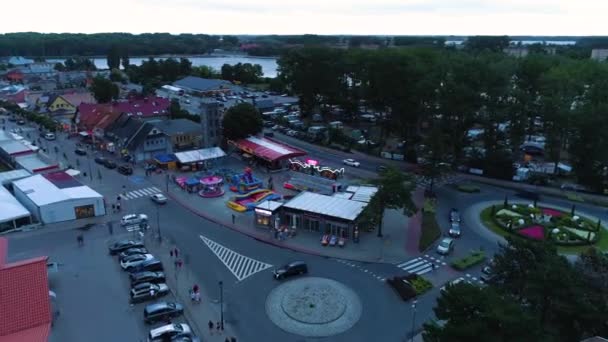 Centrum Downtown Dziwnow Hava Görüntüsü Polonya Yüksek Kalite Görüntü — Stok video