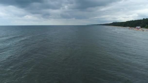 Baltık Denizi Lukecin Morz Baltyckiea Hava Görüntüsü Polonya Yüksek Kalite — Stok video