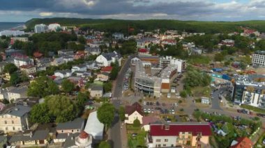 Güzel manzara Miedzyzdroje Piekny Krajobraz Hava Manzarası Polonya. Yüksek kalite 4k görüntü