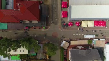 Miedzywodzie Şehir Merkezi Deptak Hava Görüntüsü Polonya. Yüksek kalite 4k görüntü