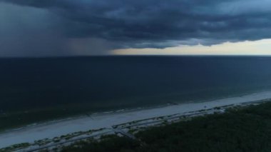 Yağmur Güzel Manzara Baltık Denizi Dziwnow Piekny Krajobraz Hava Görüntüsü Polonya. Yüksek kalite 4k görüntü