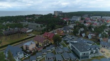 Güzel manzara Dziwnowek Piekny Krajobraz Hava Manzarası Polonya. Yüksek kalite 4k görüntü