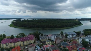 Manzara Adası Dziwnow Wyspa Wolin Havacılık Görünümü Polonya. Yüksek kalite 4k görüntü