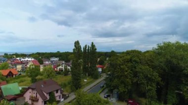 Güzel manzara Dziwnow Piekny Krajobraz Hava Görüntüsü Polonya. Yüksek kalite 4k görüntü