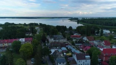 Lagoon Zalew Kamienski Dziwnow Krajobraz Hava Görüntüsü Polonya. Yüksek kalite 4k görüntü