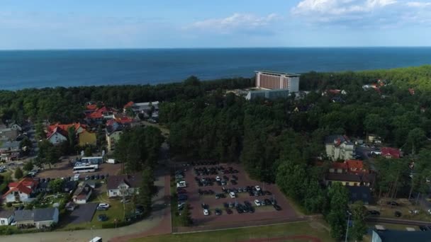 Prachtig Landschap Pobierowo Piekny Krajobraz Luchtfoto View Polen Hoge Kwaliteit — Stockvideo