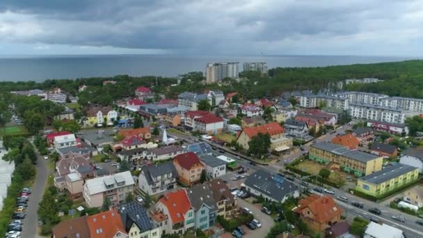 Krásná Krajina Dziwnowek Piekny Krajobraz Aerial View Polsko Vysoce Kvalitní — Stock video