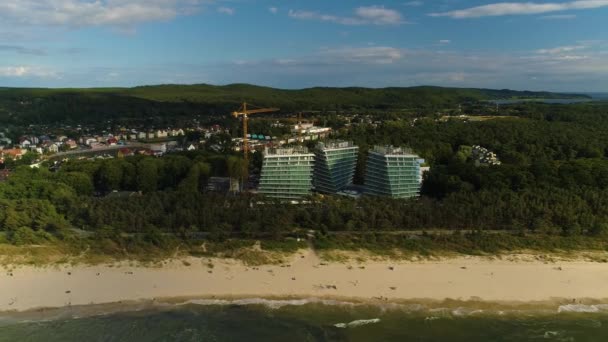 Wave Resort Spa Miedzyzdroje Luftudsigt Polen Høj Kvalitet Optagelser – Stock-video