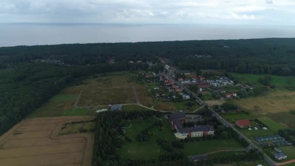 Vackra Landskap Lukecin Piekny Krajobraz Flygfoto Polen Högkvalitativ Film — Stockvideo