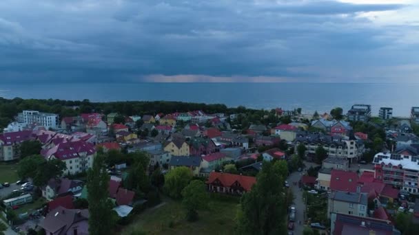 Güzel Manzara Dziwnow Piekny Krajobraz Hava Görüntüsü Polonya Yüksek Kalite — Stok video