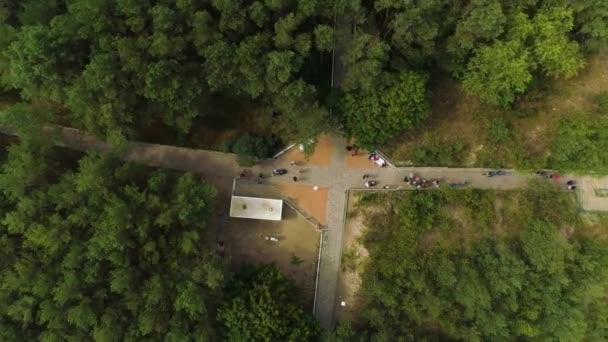 海滩森林入口Miedzywodzie Las Plaza Aerial View Poland 高质量的4K镜头 — 图库视频影像