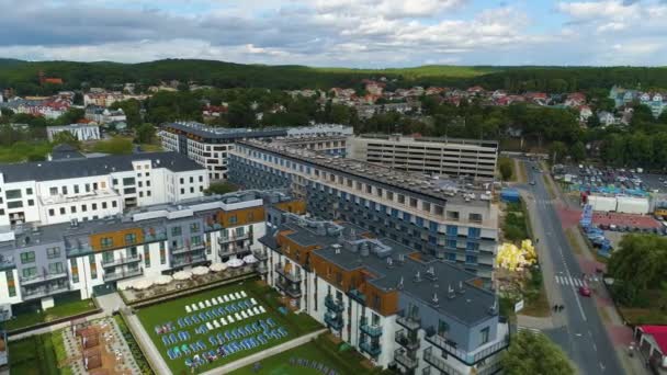 Bel Mare Aqua Resort Miedzyzdroje Hotel Aerial View Poland Vysoce — Stock video