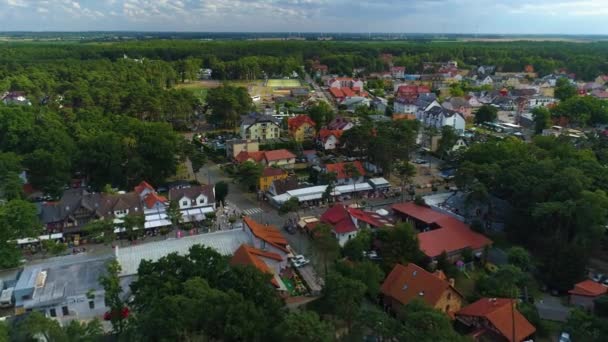 Πεζόδρομος Στο Pobierowo Deptak Grunwaldzka Aerial View Poland Υψηλής Ποιότητας — Αρχείο Βίντεο