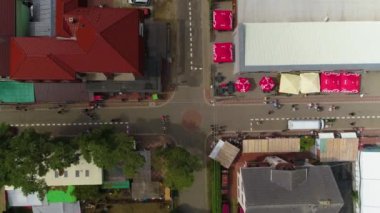 Miedzywodzie Şehir Merkezi Deptak Hava Görüntüsü Polonya. Yüksek kalite 4k görüntü