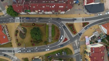 Miedzyzdroje Meydanı Plac Wyszynskiego Hava Görüntüsü Polonya. Yüksek kalite 4k görüntü
